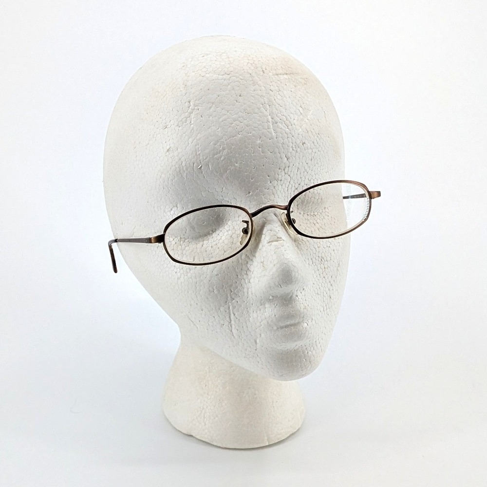 Calvin Klein‎ 346 Oval Metal Eyeglasses Bronze Y2K 90s Italian Made 46-21-135 - Picture 3 of 7